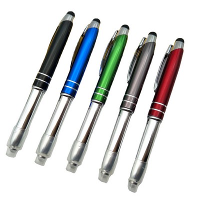 Executive 3" 1 Metal Pen/Stylus with LED Light