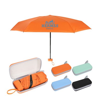 Mini Umbrella With Carrying Case - 39'' Arc 6 Panel
